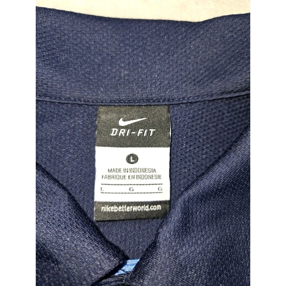 Mens Nike DriFit North Carolina Tar Heels Short Sleeve Polo Shirt Blue Large
